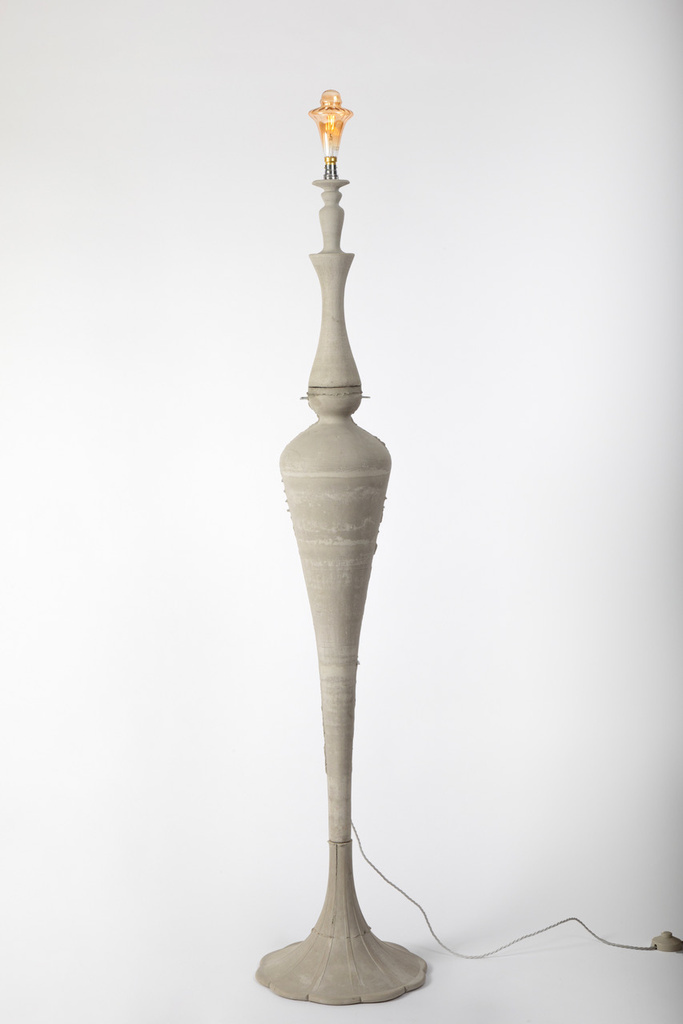 Béton Raffiné tall unglazed stoneware light sculpture